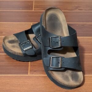 Black Double Strap Sandals
